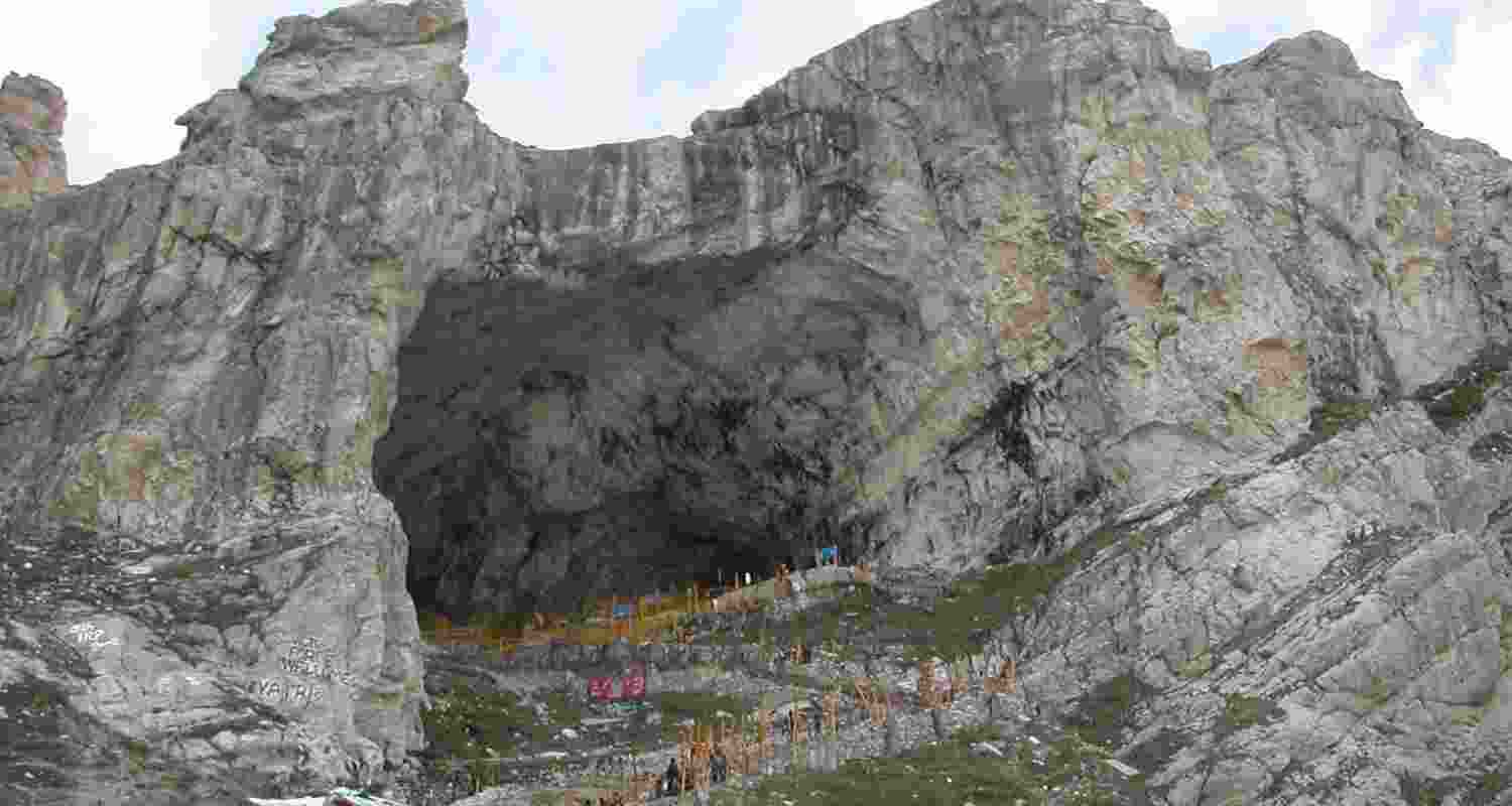 The Holy Amarnath cave in Jammu and Kashmir.