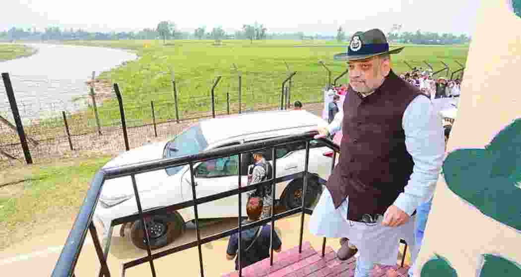 Union Home Minister Amit Shah during a prior visit to the India-Bangladesh border.
