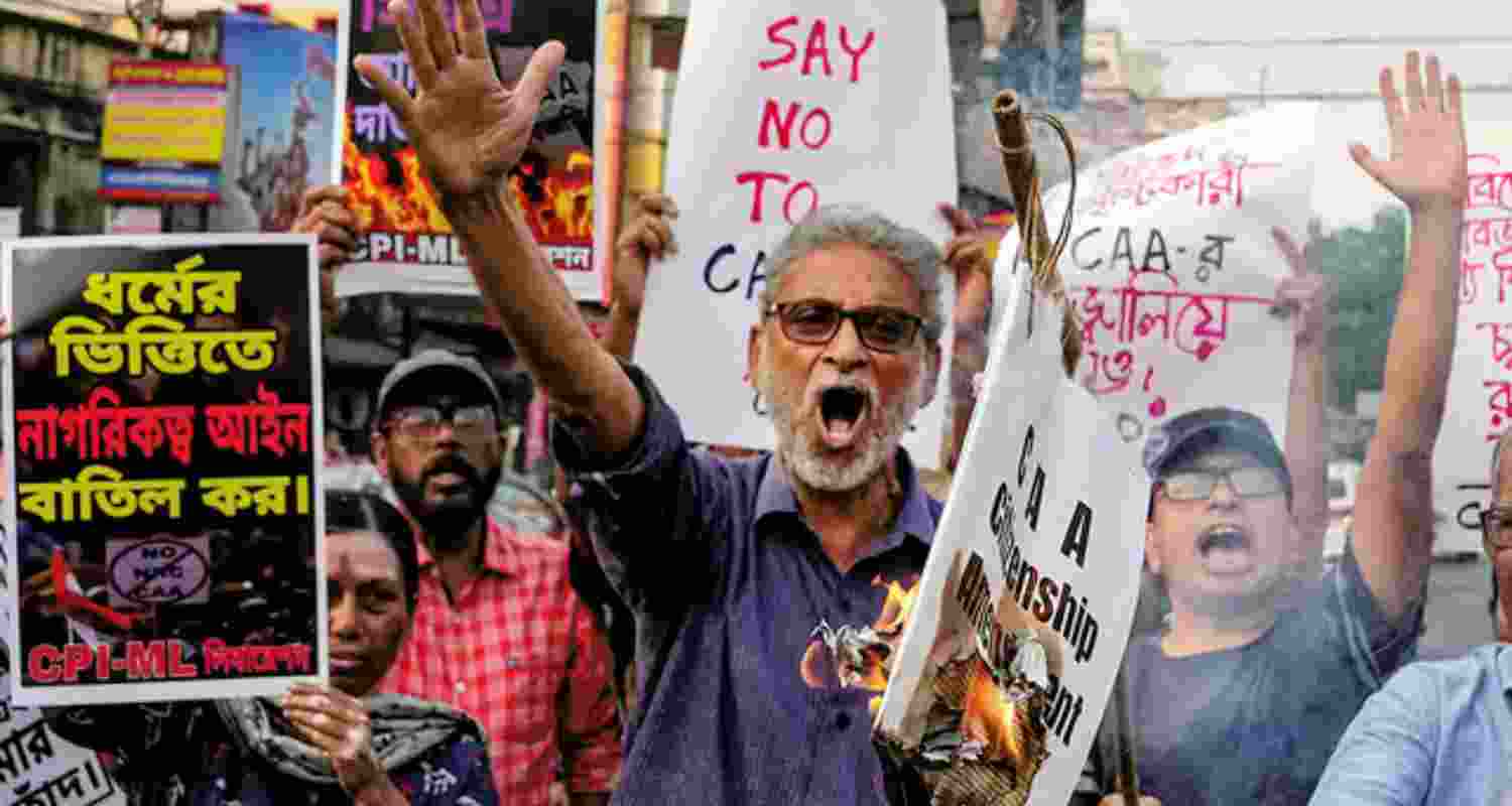 Protest in Assam after centre notified CAA rules.