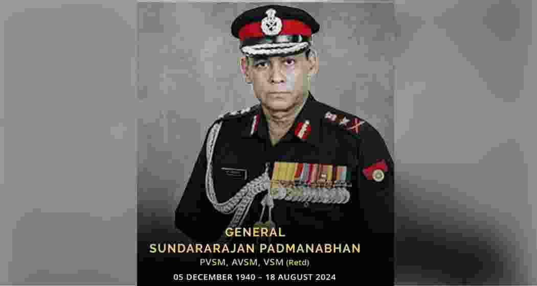 A file photo of the 20th Chief of Army Staff (COAS) of the Indian Army General Padmanabhan.