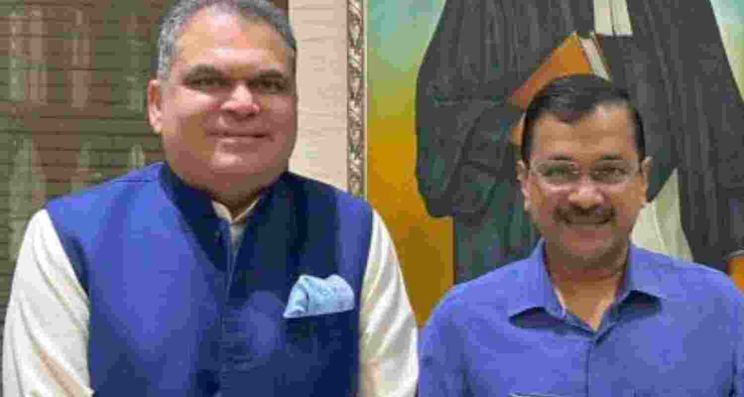 Sanjeev Arora with Arvind Kejriwal. 