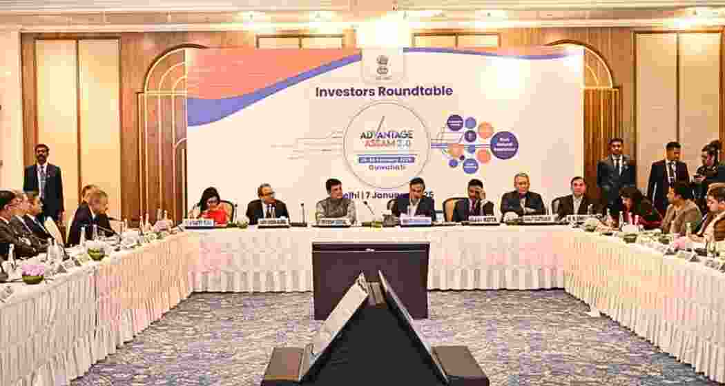 Assam Chief Minister Himanta Biswa Sarma at a high-profile meeting with diplomats from 36 countries, including ASEAN, BIMSTEC, and European ambassadors in Guwahati, Assam.