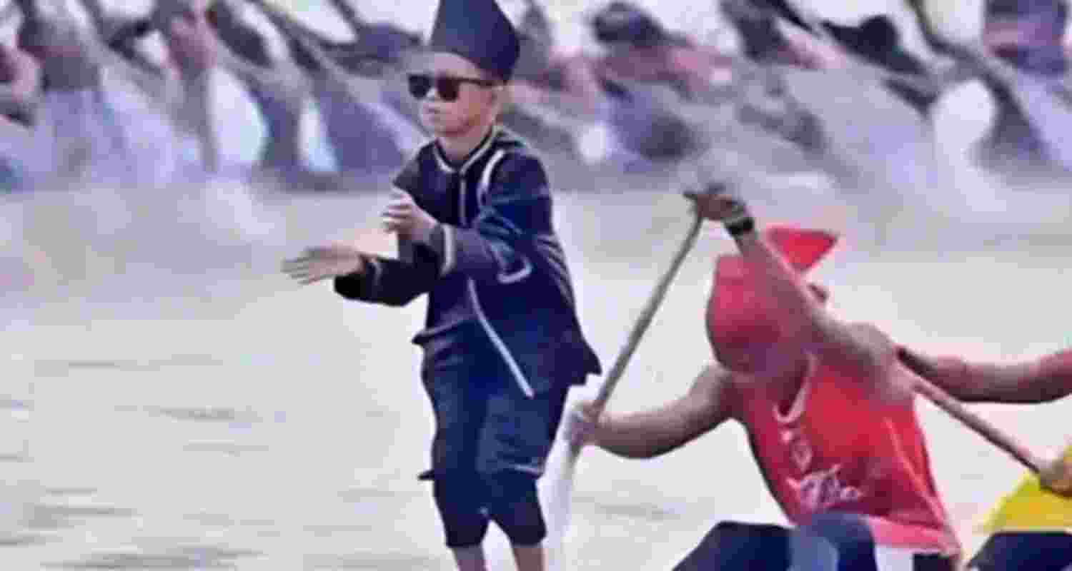 Rayyan Dikha is a class 5 student who has been dancing on boats since he was 9.