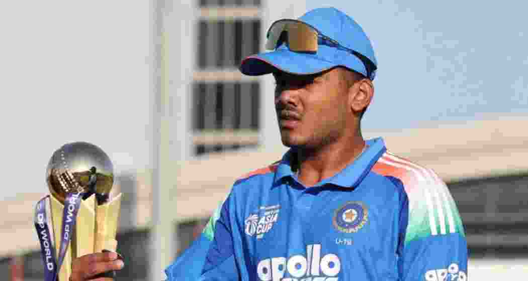 Ayush Mhatre, India’s newly appointed U-19 captain for the 2026 World Cup, during the trophy tour in India. 