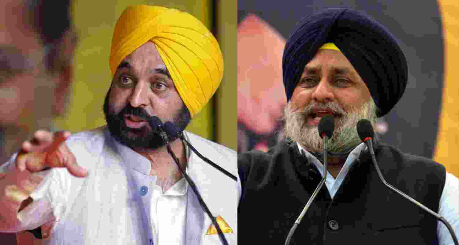 Punjab CM Mann and Sukhbir Badal. Punjab CM Mann and Sukhbir Badal.