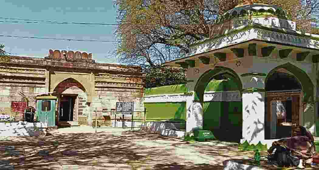 Entrance of the disputed Bhojshala-Kamal Maula Mosque complex in Dhar district.