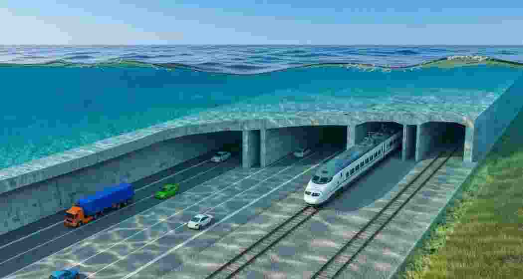 An artist’s impression of the proposed Gohpur–Numaligarh twin-tube underwater tunnel.