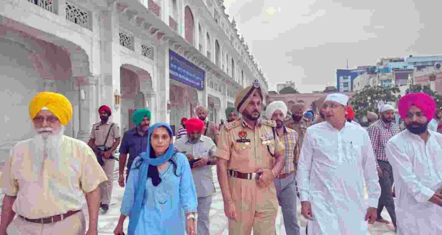 Police Commissioner Gurpreet Singh Bhullar at the Golden Temple in Amritsar on Thursday.