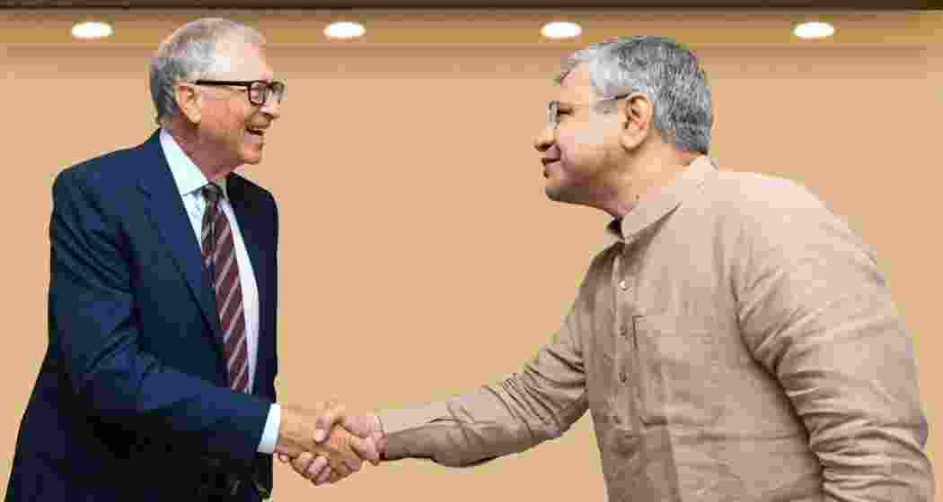 Bill Gates, Chairman of the Gates Foundation, with Ashwini Vaishnaw, Union Minister for Electronics and Information Technology, in New Delhi on March 19, 2025. (Photo/@AshwiniVaishnaw)