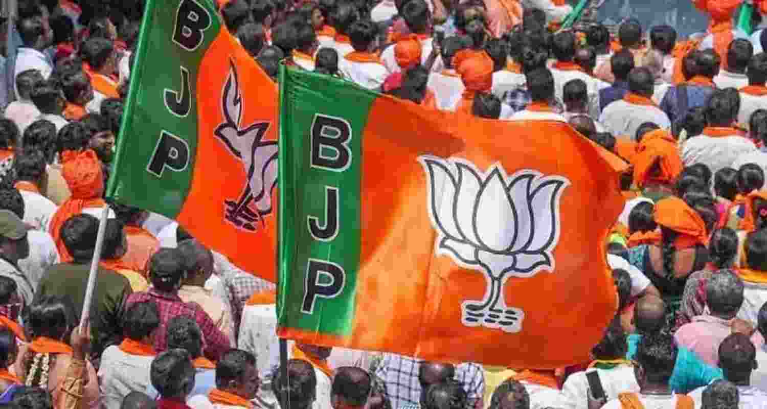 Flags of the BJP. 