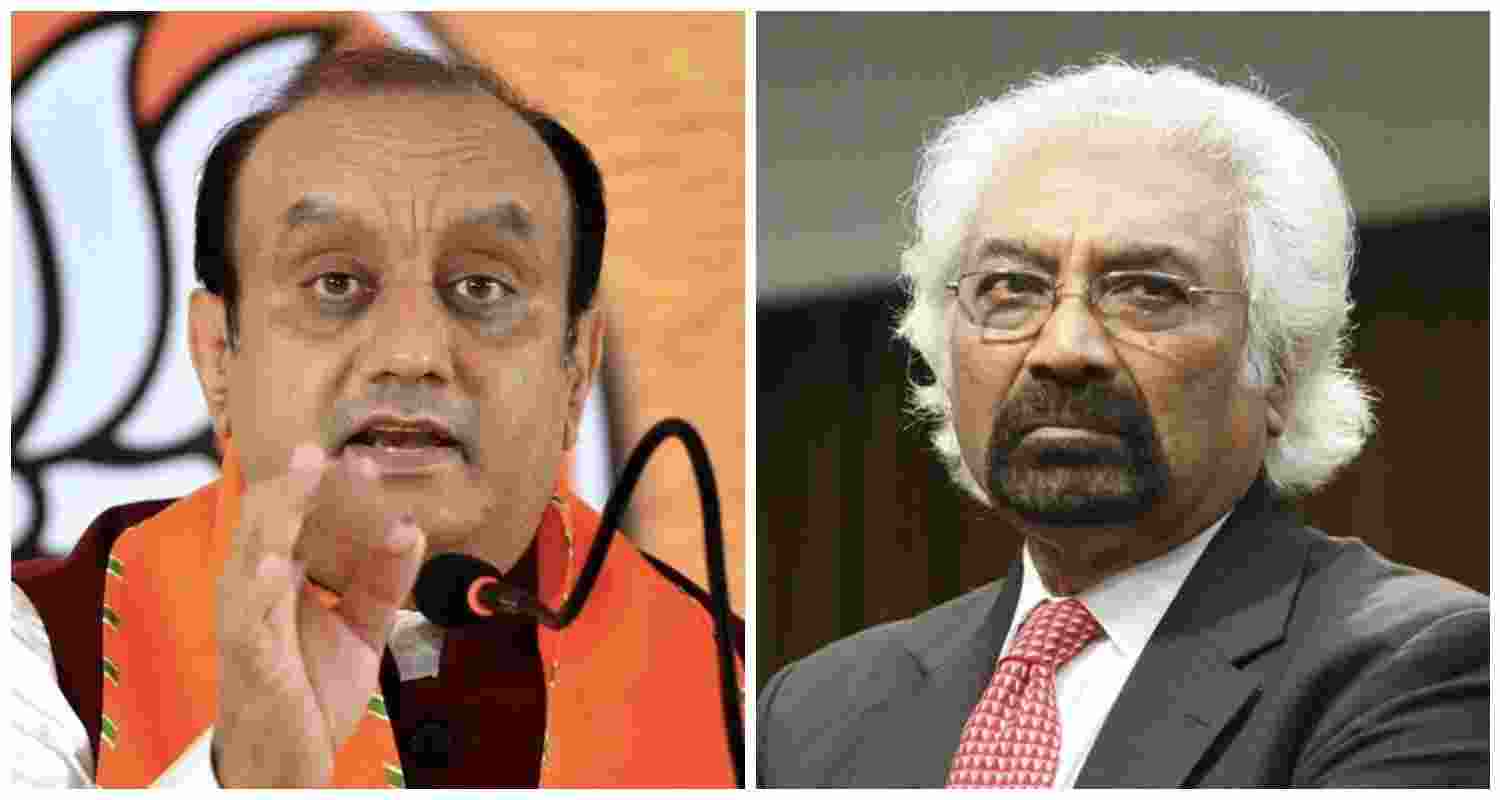 BJP spokesperson and Rajya Sabha MP Sudhanshu Trivedi (L), Indian Overseas Congress leader Sam Pitroda (R). File photos.