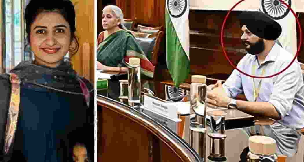 Gaganpreet Kaur (left), the accused, and Navjot Singh, the victim, seen with Finance Minister Nirmala Sitharaman.