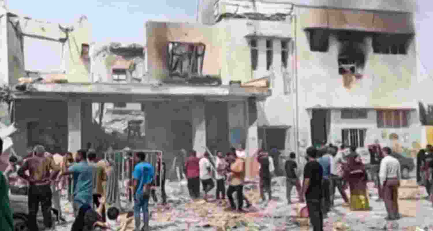 A file photo of a school bombed by the US in Iran.