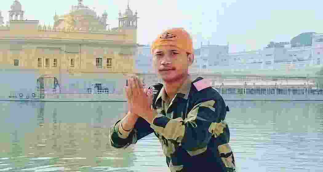 Deepak Chimngakham, BSF constable from Manipur, during a visit to the Golden Temple in Amritsar before his tragic death in cross-border shelling from Pakistan in Jammu’s R.S. Pura sector.