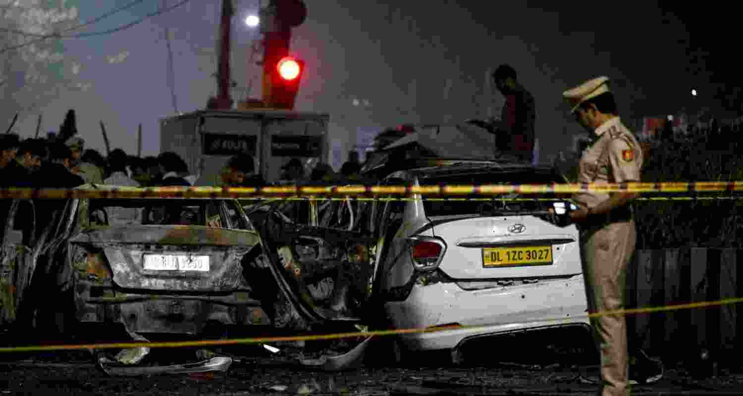 Police personnel at the site of Delhi blast. (File Photo)