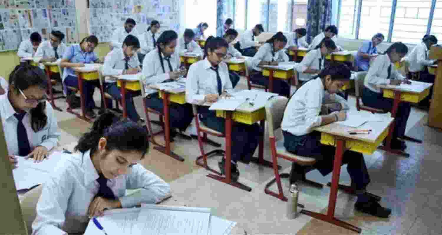 Students write the board examination.