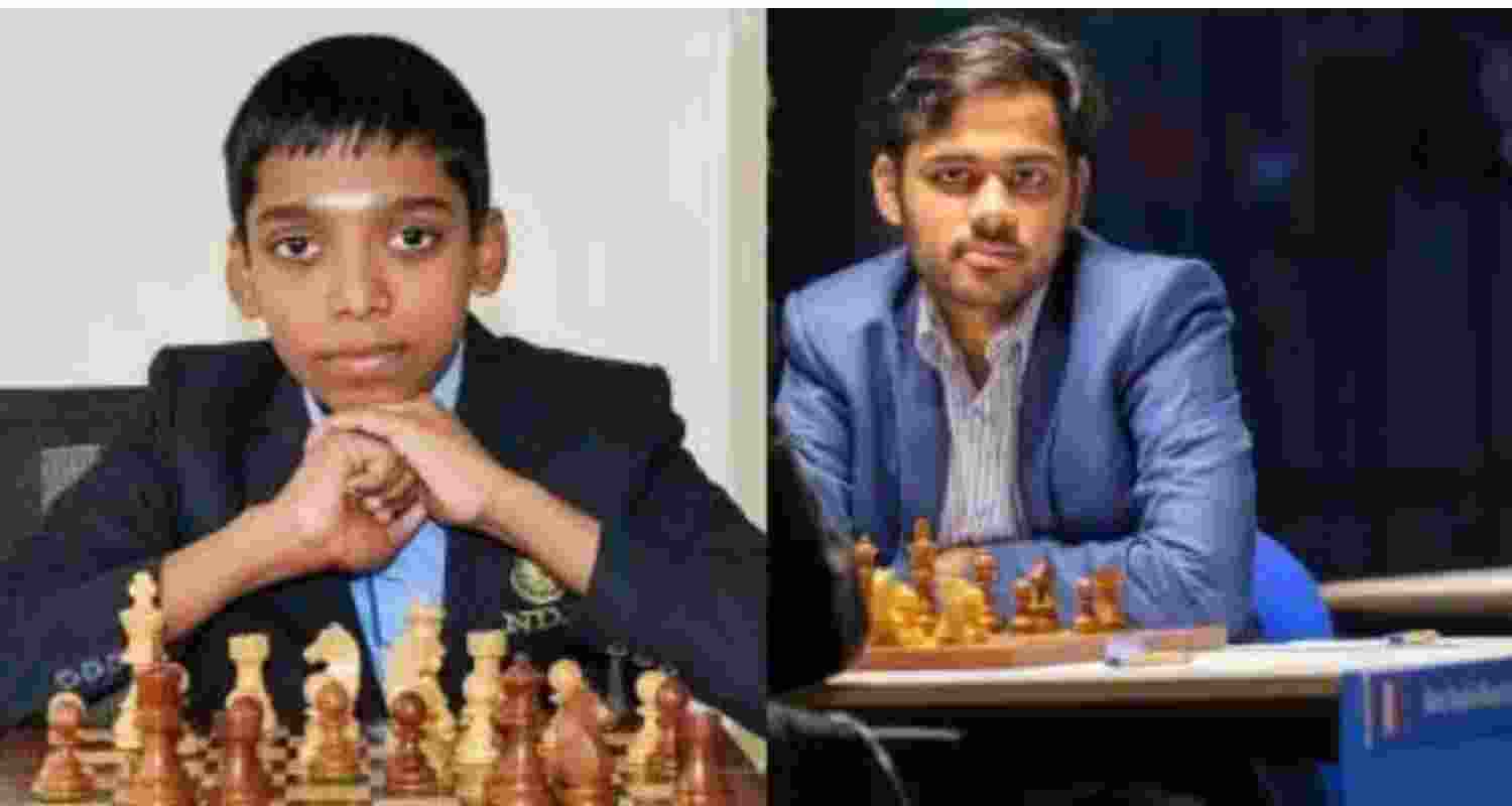 R Praggnanandhaa and (right) Arjun Erigaisi.