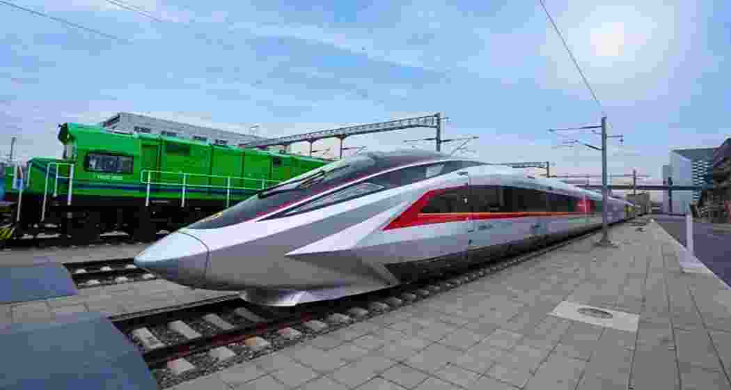 China's CR450, a prototype of its latest high-speed train.