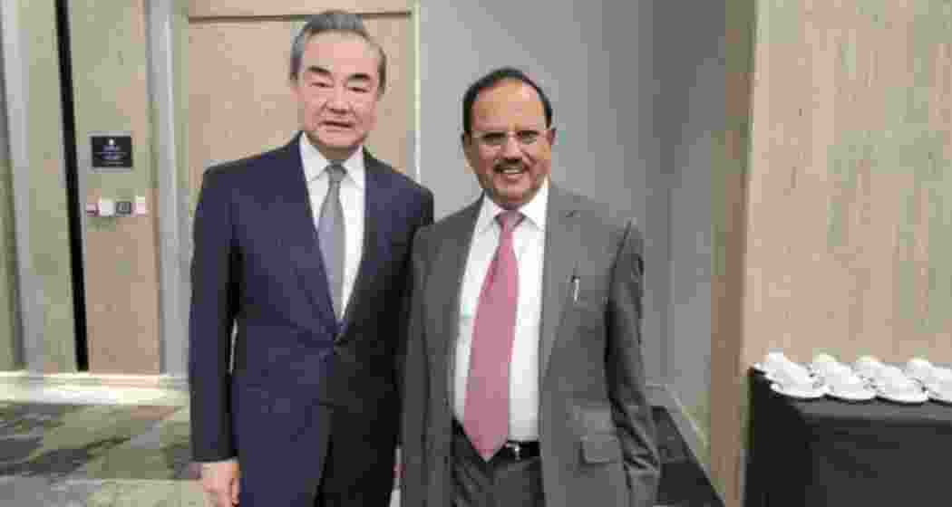 Chinese Foreign Minister Wang Yi with India's National Security Advisor Ajit Doval. File photo. Chinese Foreign Minister Wang Yi with India's National Security Advisor Ajit Doval. File photo.