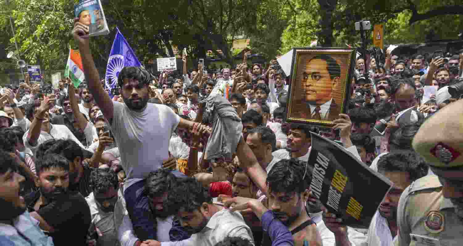 Delhi Police detained six people to prevent a clash during the CJP protest at Jantar Mantar, where hundreds demanded exam accountability.