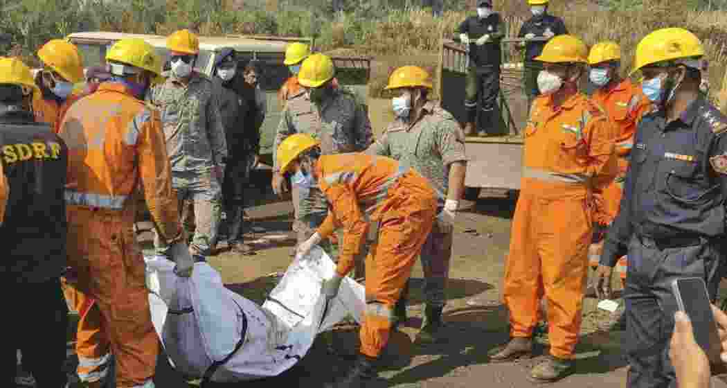 Search and rescue operations continue at the coal mine site where 25 people were allegedly killed on Thursday, in East Jaintia Hills, Meghalaya on Saturday.