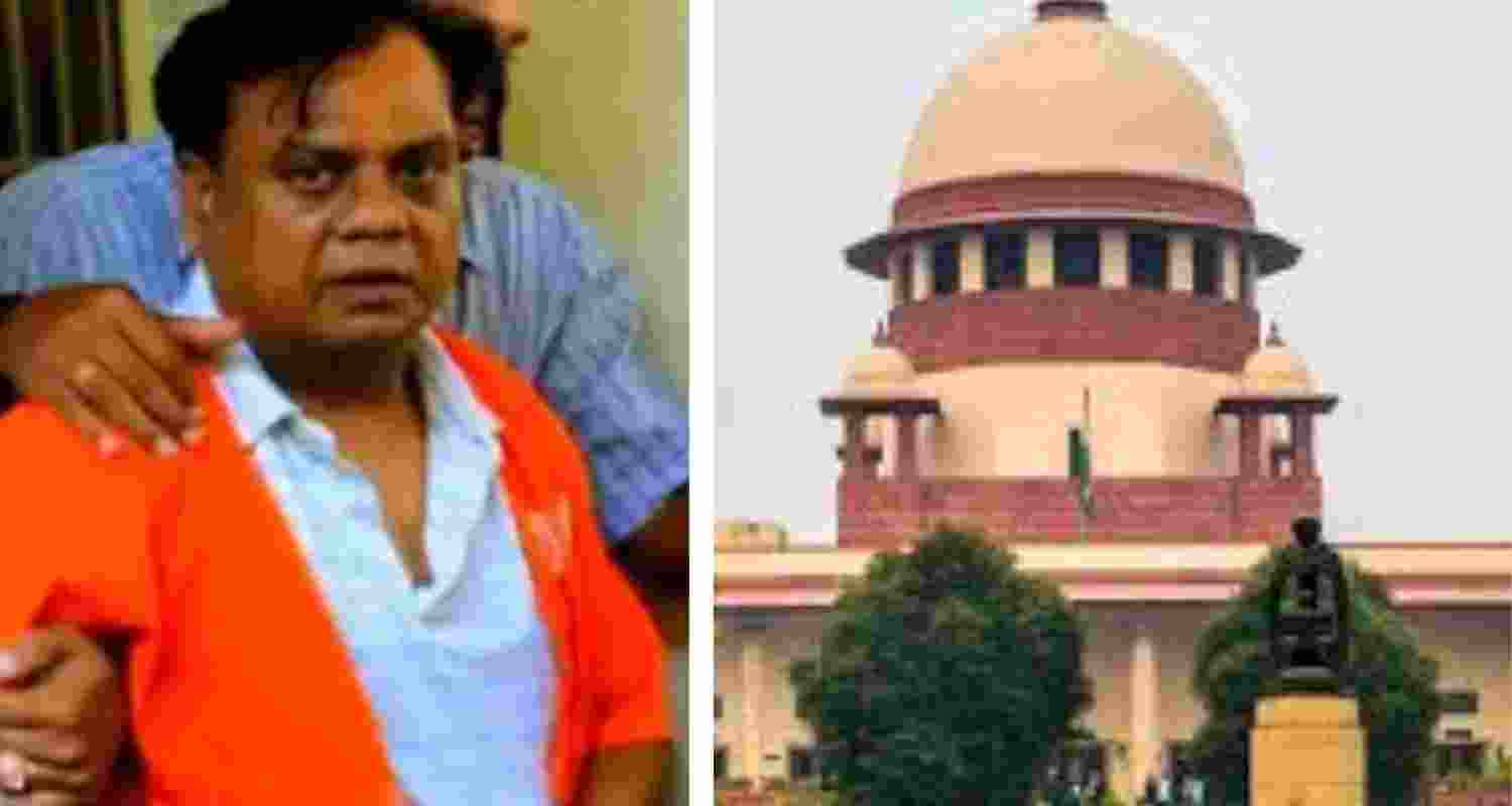 Chhota Rajan in 2015 (left), and Supreme Court of India. 