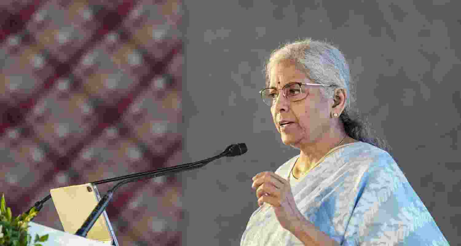 Union Finance Minister Nirmala Sitharaman speaking at the foundation day event of Sidbi in Mumbai on Monday.