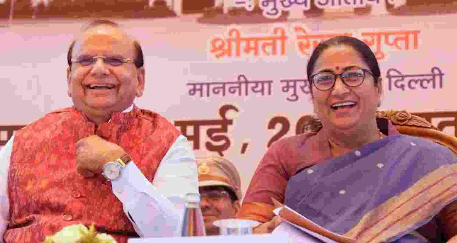 A file photo of Delhi Lt Governor with Chief Minister Rekha Gupta.