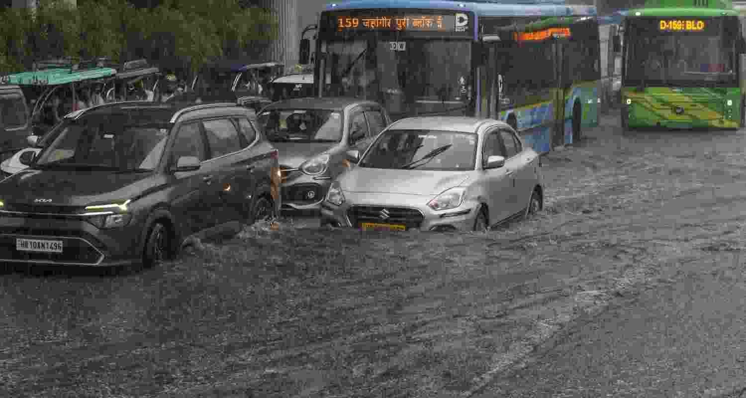 Delhi on red alert amid heavy showers, waterlogging