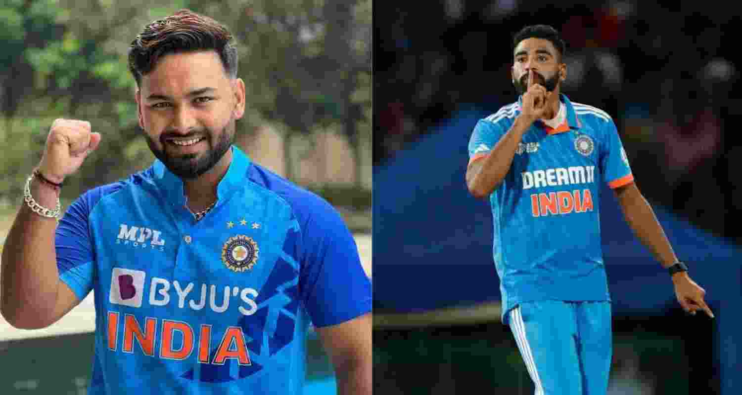 Rishabh Pant and (right) Mohammed Siraj.