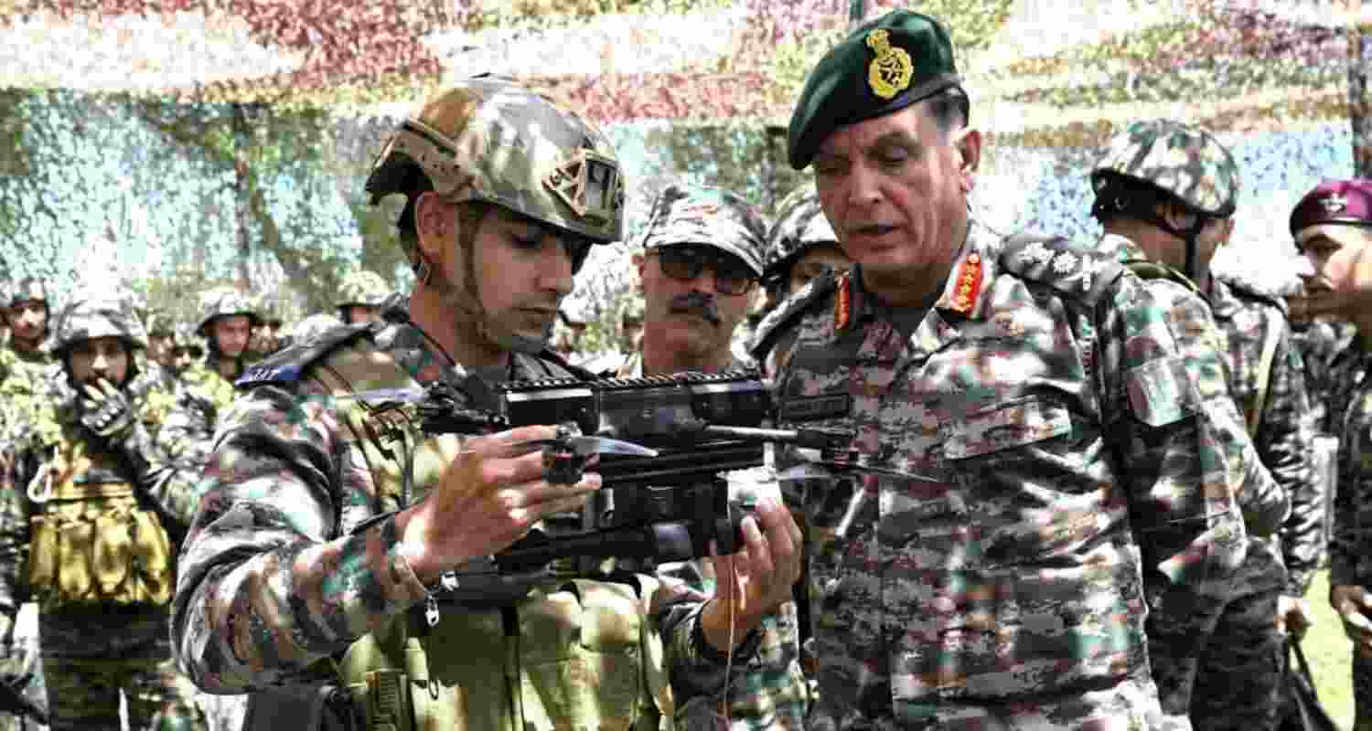 Army Chief General Dhiraj Seth reviews operational preparedness during maiden Northern Command visit.