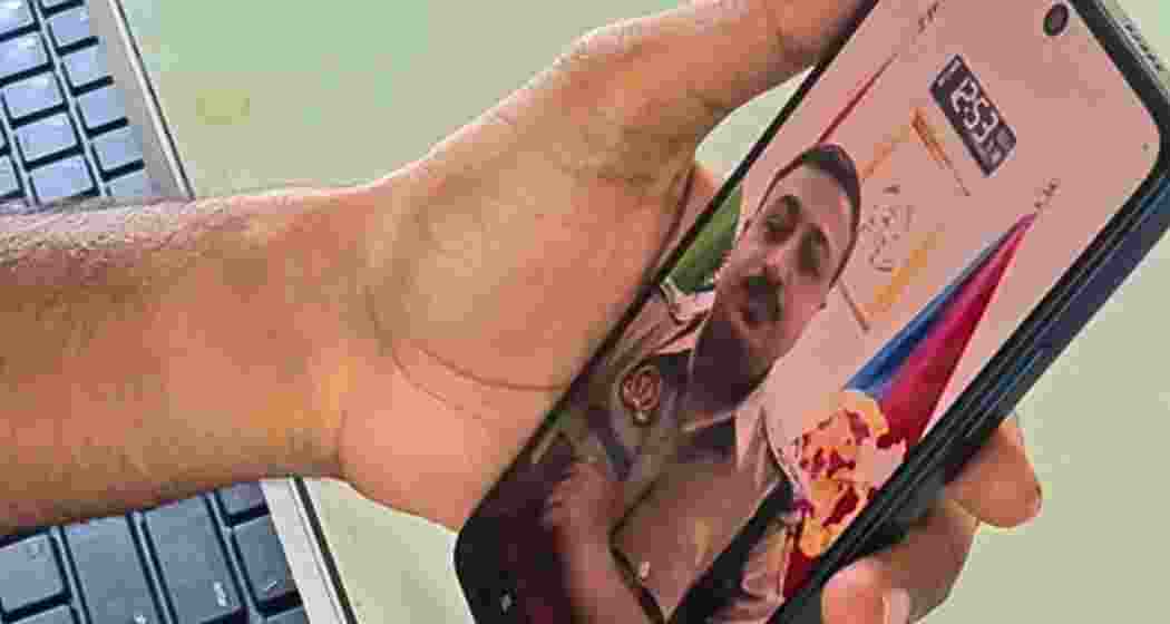 A screen grab shows a fraudster posing as a police officer during a fake ‘digital arrest’, threatening a victim online in a bid to extort money.