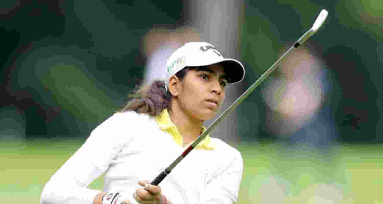 Indian golfer Diksha Dagar in action. Image: X