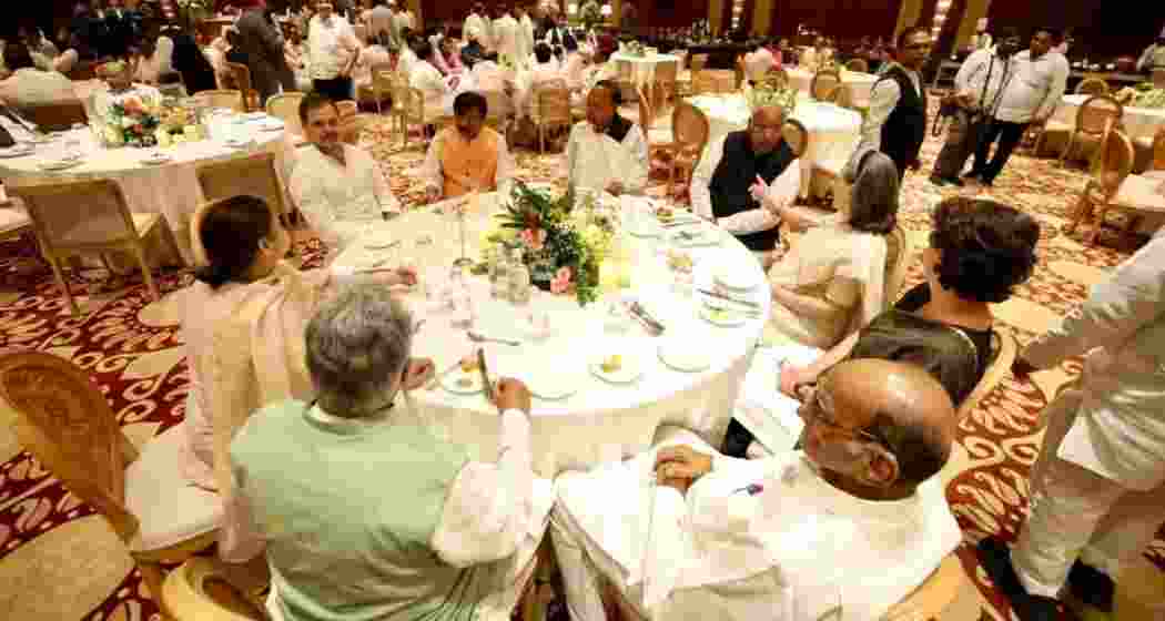 India bloc leaders at a dinner hosted by Congress President Mallikarjun Kharge in New Delhi last month.