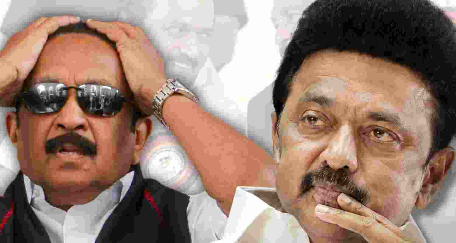 MDMK leader Vaiko with DMK leader MK Stalin. 