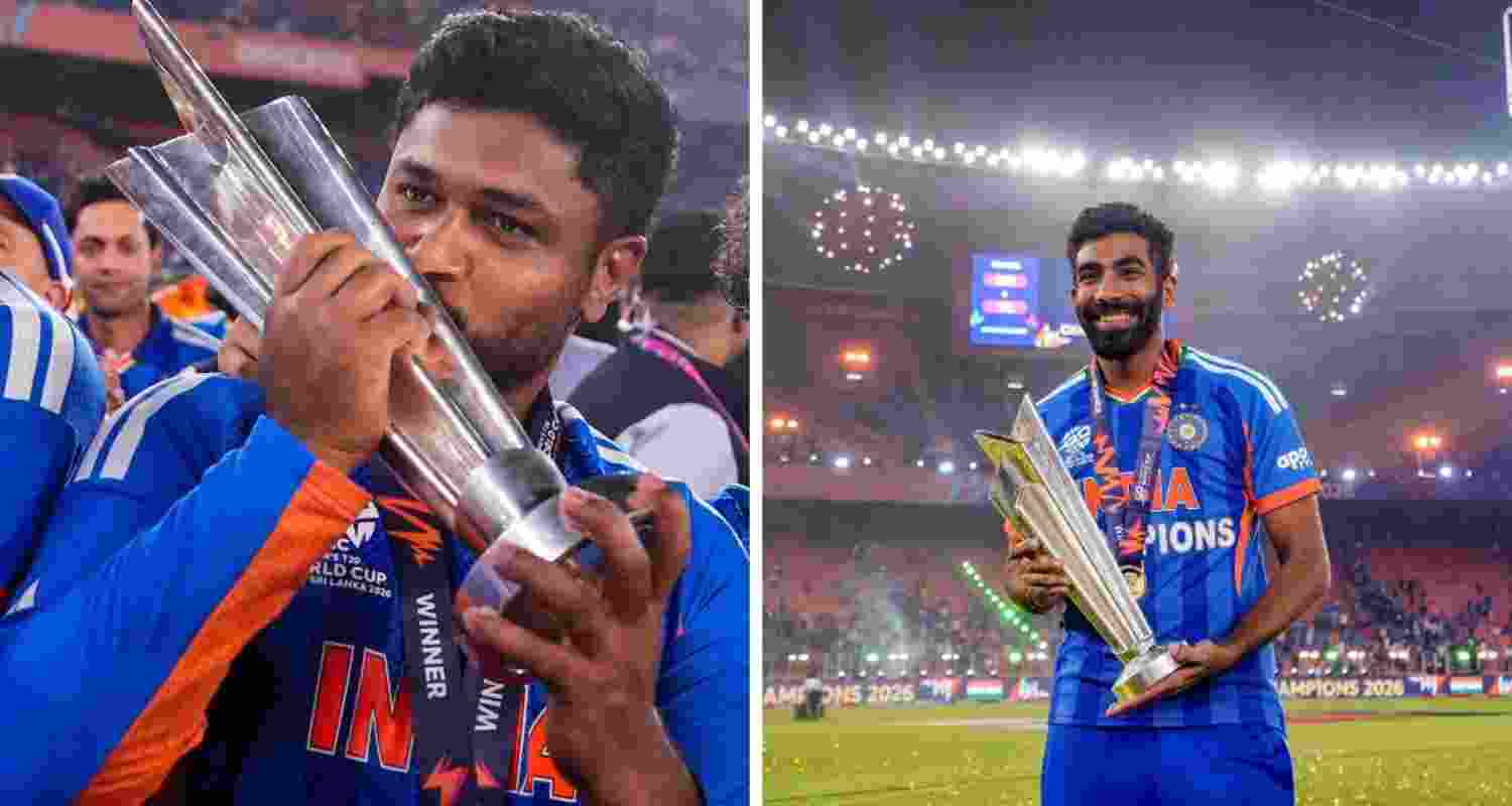  India opener Sanju Samson and (right) pace spearhead Jasprit Bumrah.