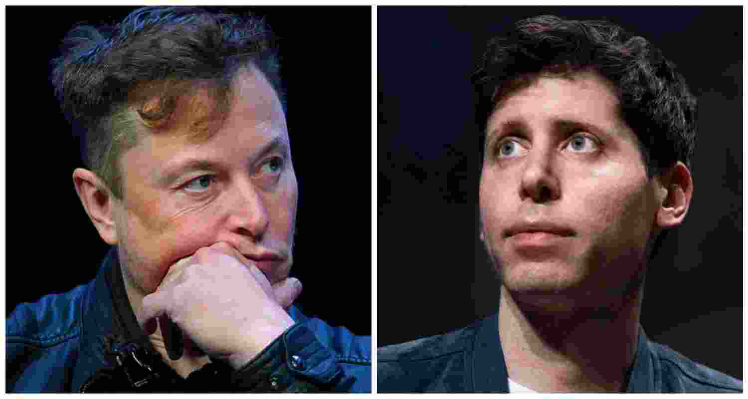Businessman and political activist Elon Musk (L), OpenAI CEO Sam Altman (R).