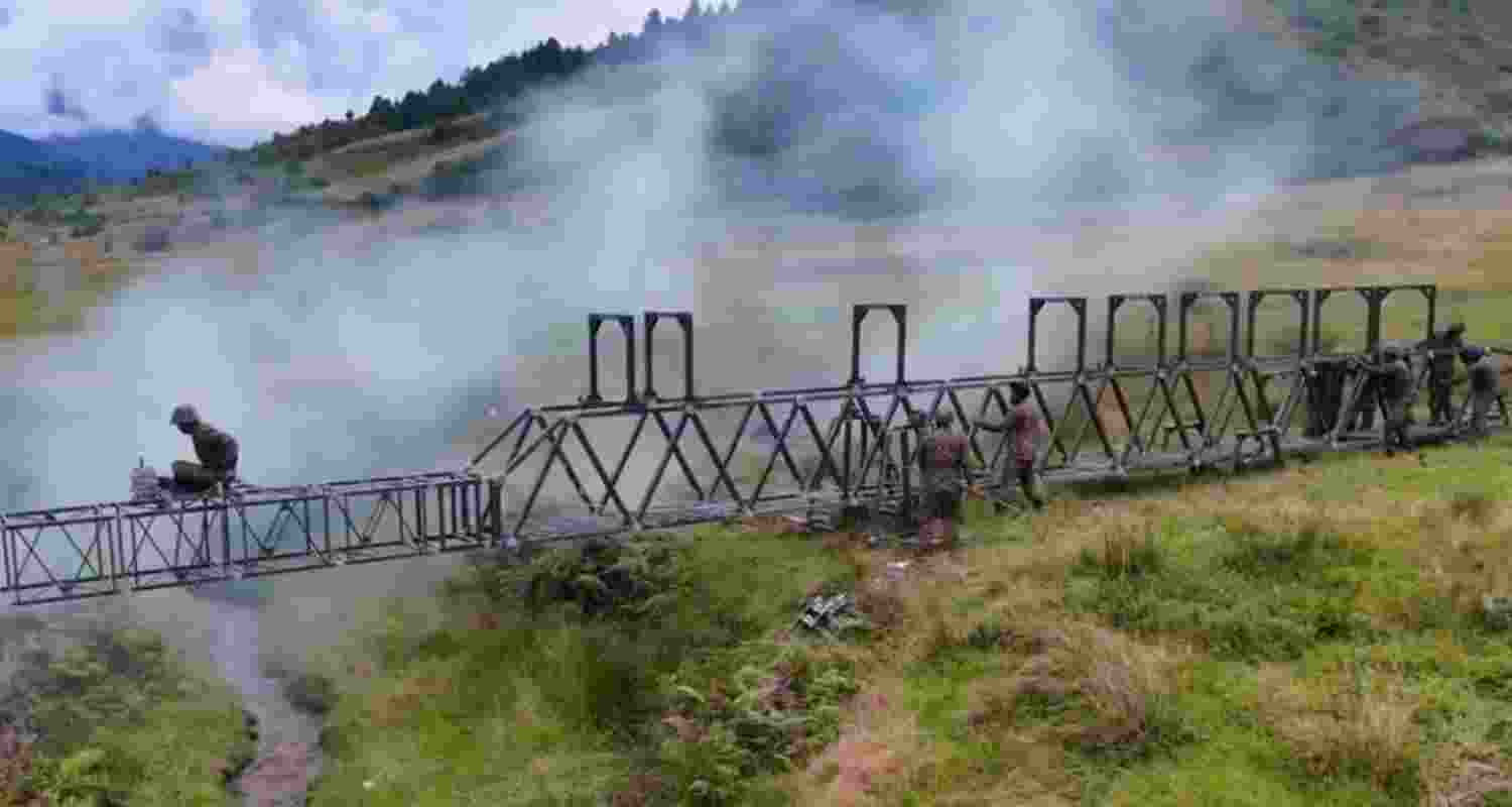 Army personnel during the Exercise Siyom Prahar. 