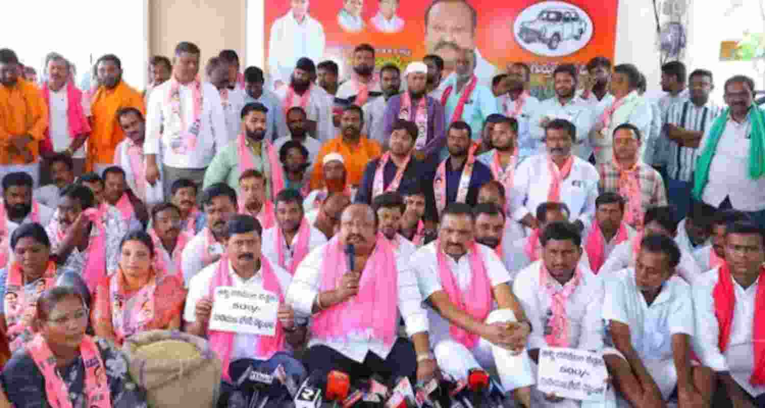 BRS protests for farmer's rights