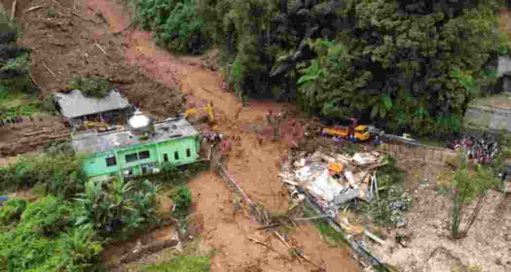 A village ravaged by torrential rains in North Sumatra, Indonesia.