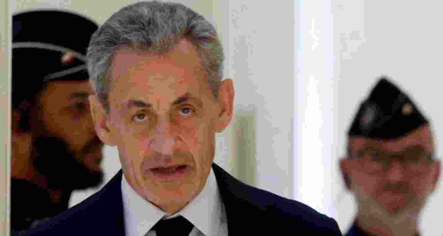 Former French President Nicolas Sarkozy during his trial on charges of corruption and illegal financing of an election campaign related to alleged Libyan funding. 