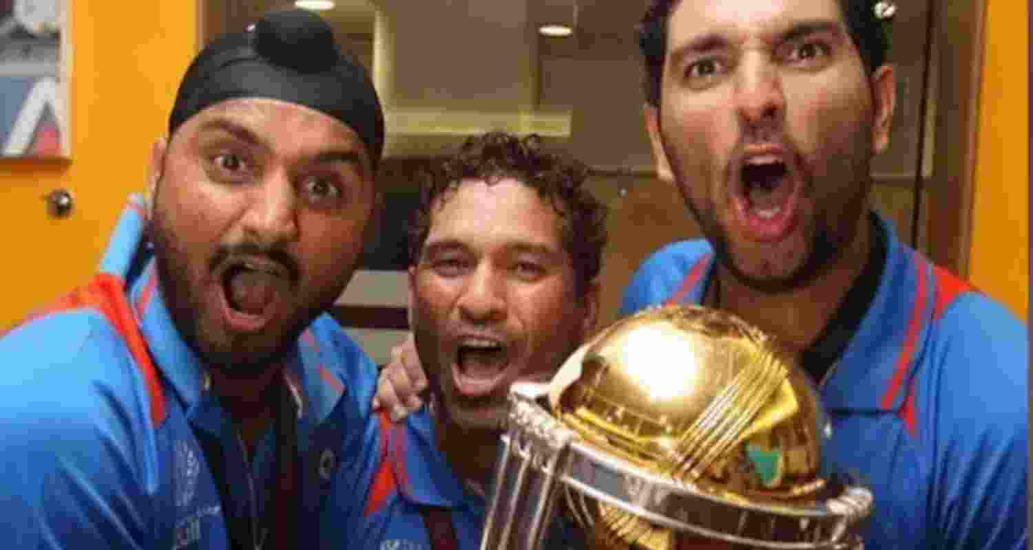 (From left): Former Indian cricketers Harbhajan Singh, Sachin Tendulkar and Yuvraj Singh were all-praise for India's T20 World Cup-winning team.
