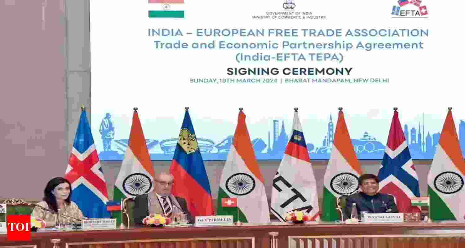 India-EFTA TEPA to come into effect from Oct 1, says Piyush Goyal