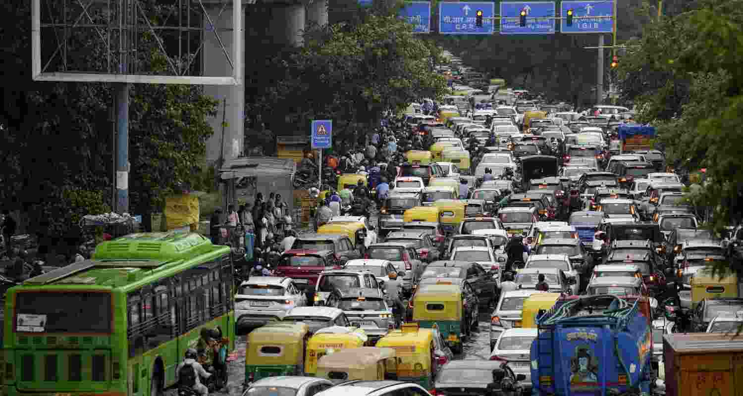Office-goers and school bus drivers complained of major inconvenience as long queues of vehicles lined up