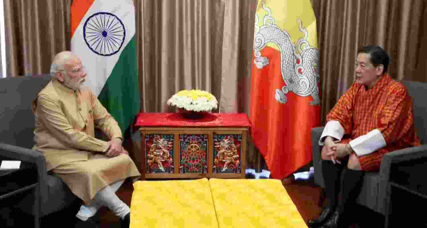 Prime Minister Modi is on a two-day visit to the Himalayan country, where he inaugurated the Punatsanchchhu-II project along with King Jigme Khesar Namgyel Wangchuck following their wide-ranging talks
