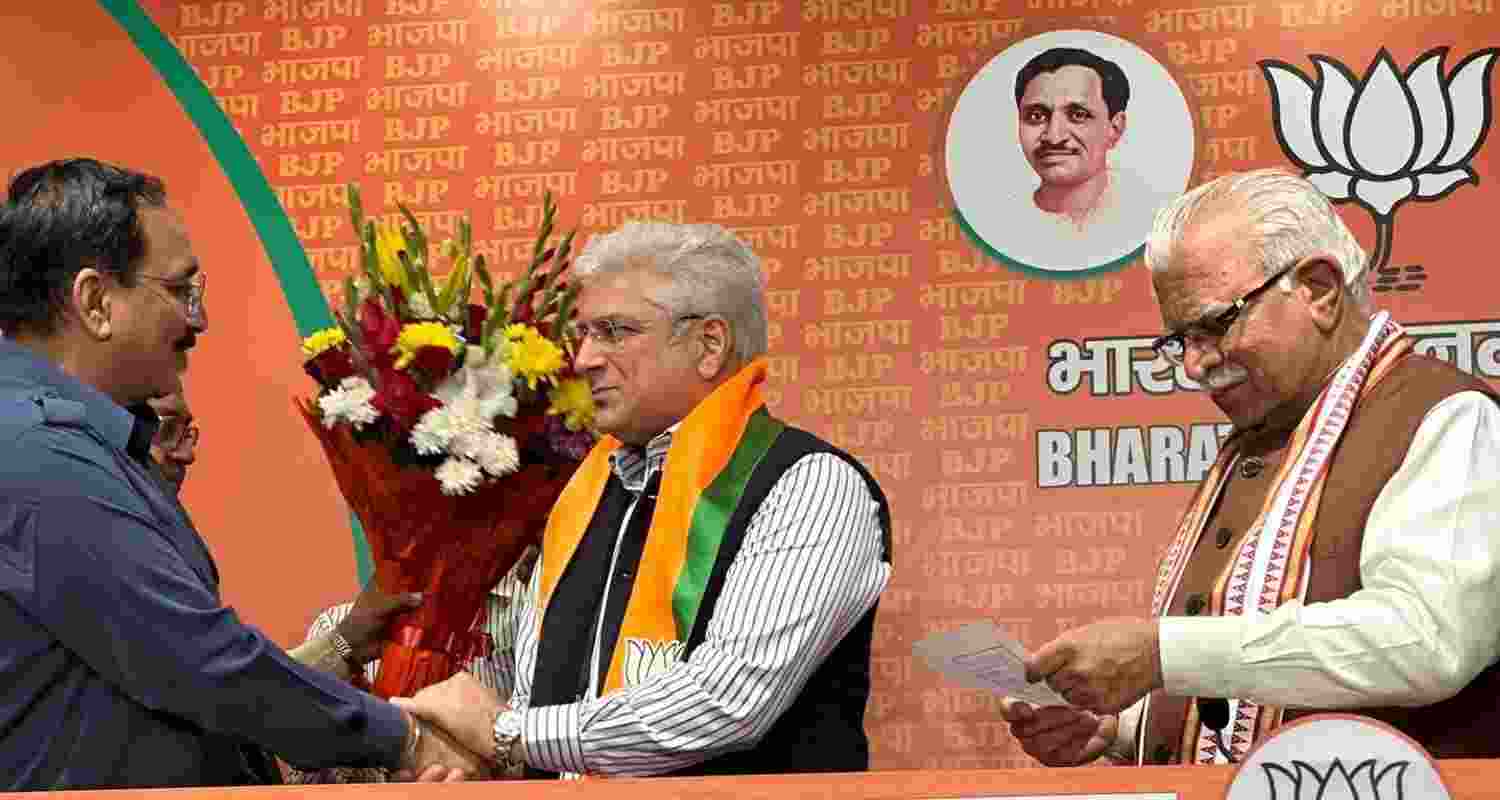 Former Delhi Minister Kailash Gahlot joins the BJP in New Delhi. Image: X