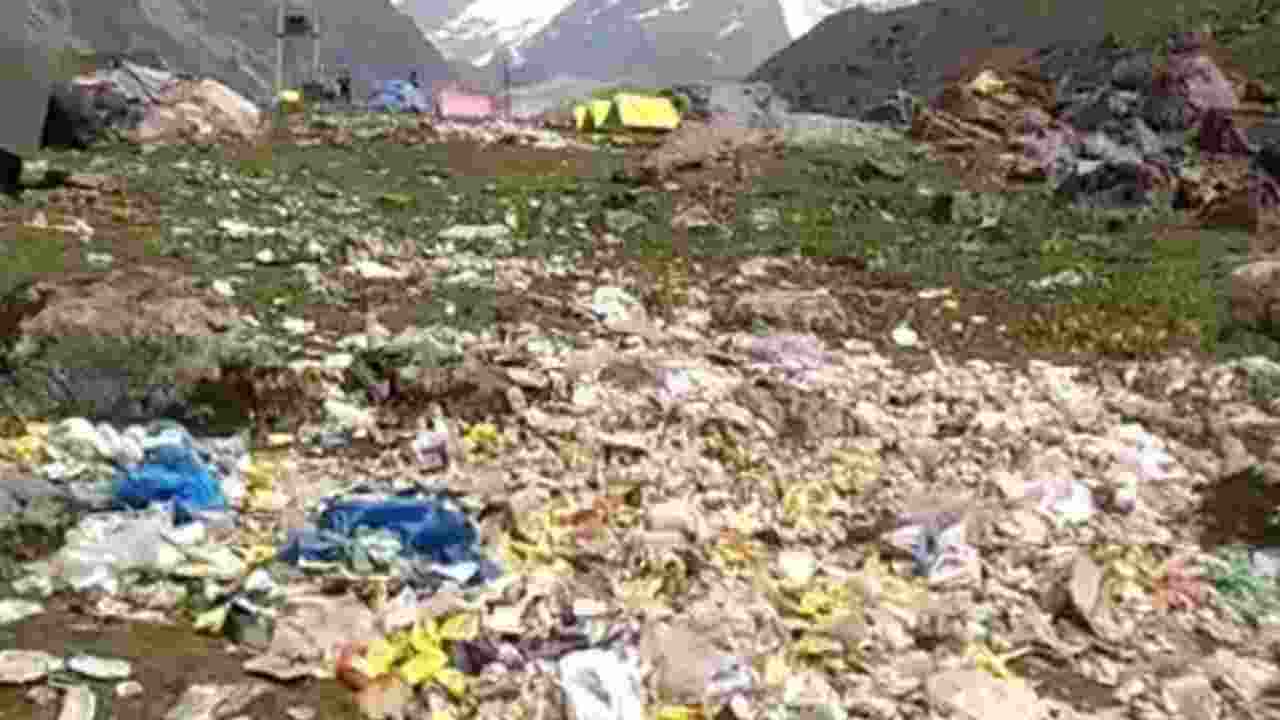 Waste piles at Kedarnath in early 2025 surpass 2022 dump level