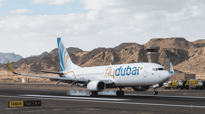 Flydubai flight emergency landing at Tabuk airport Saudi Arabia
