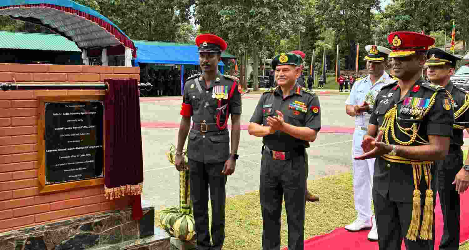 COAS General Upendra Dwivedi during the foundation laying of the India-Sri Lanka Friendship Sports Complex.