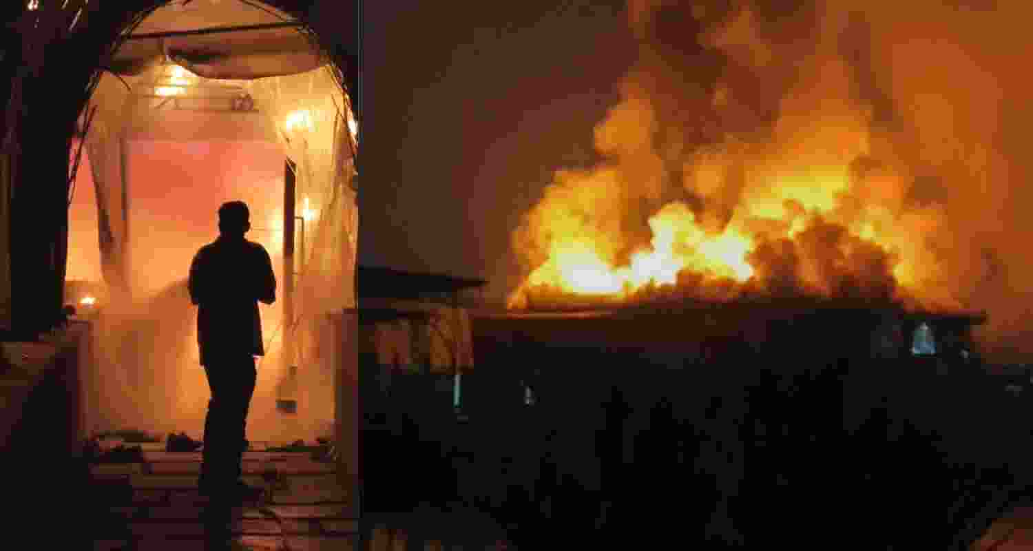 Flames are seen engulfing a nightclub early Sunday, in Arpora, in Goa, India, Sunday, Dec. 7, 2025.